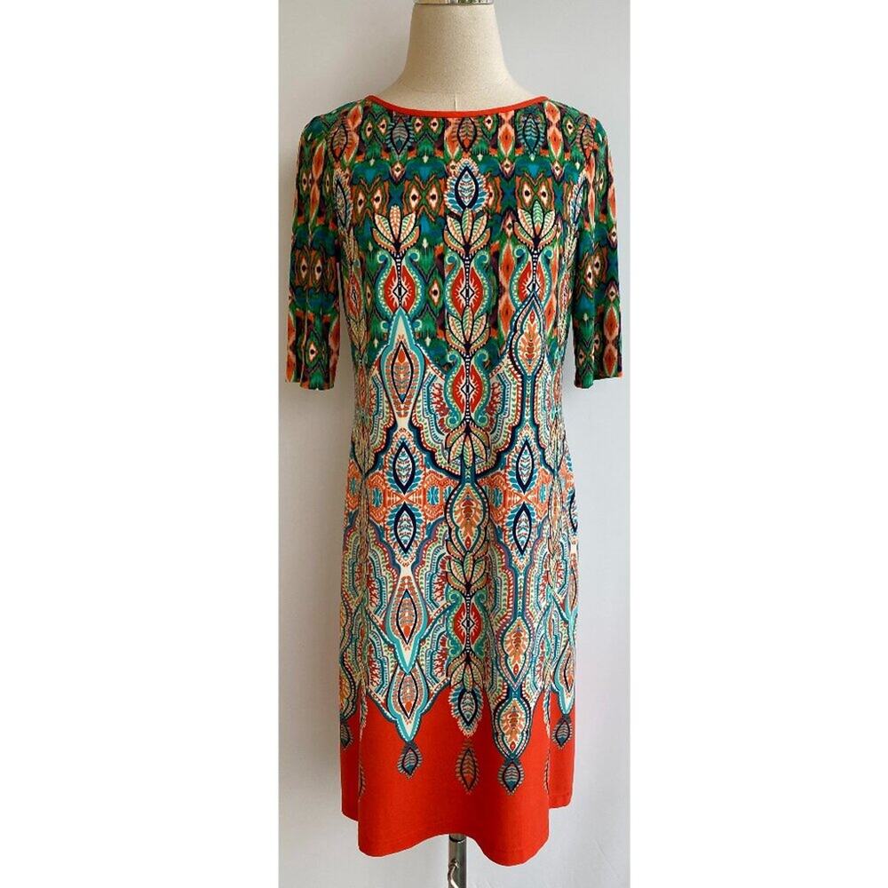 ELIZA J Multicolored Geometric Dress sz 4